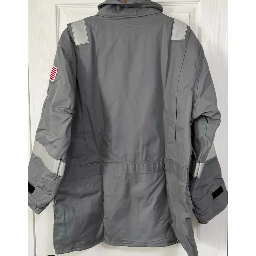 Crude FR Flame Resistant RPS New Men's Gray Insulated Work Jacket Size Large